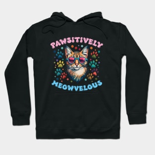 Pawsitively Meowvelous Cat Lovers Hoodie